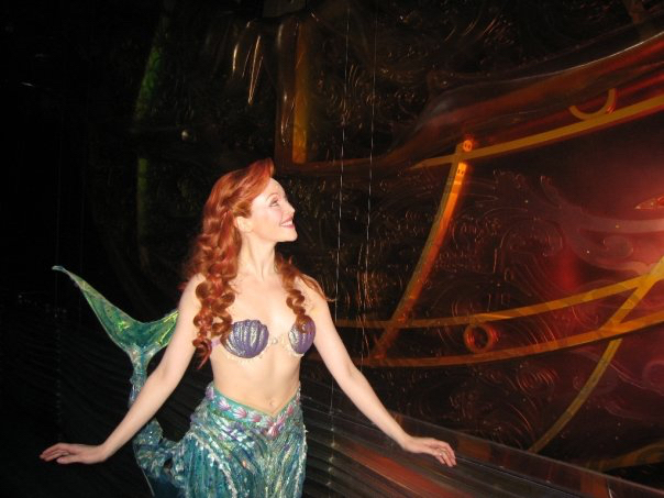 Michelle Loucadoux in her Ariel Mermaid costume complete with red hair